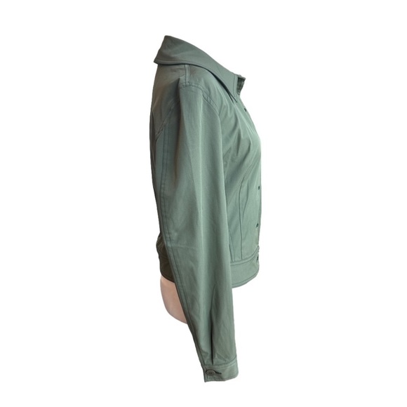 CACHE vintage green Stretch Fitted Military-Inspired blazer Jacket size 6 - Picture 5 of 11